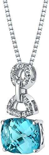 Peora Pendentif goutte de topaze bleue suisse et topaze blanche de 4,50 carats pour femme, or blanc 14 carats, véritable pierre précieuse, taille coussin 11 x 9 mm avec chaîne de 45,7 cm
Avis,  Fiche Technique et Prix au Maroc