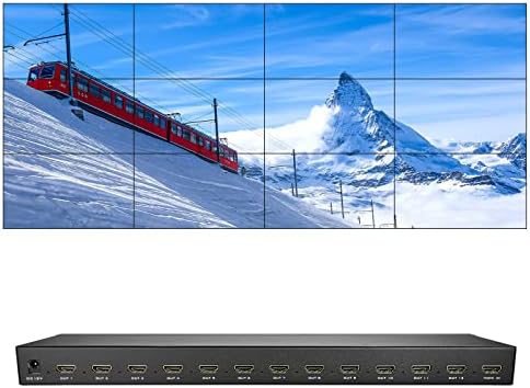 Video Wall Controller 3x4, 12-Channel Video Wall Processor, 1920x1080@60Hz Resolution, HDMI Input/Output Video Wall, for 12 TV Splicing, Support 3x4, 2x5, 3x3, 2x4, 2x3, 2x2, and Other Splicing Modes Fiche Technique et Prix au Maroc