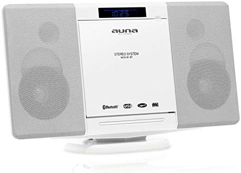 Auna MCD-81-BT - Chaîne stéréo compacte Compatible MP3 avec Bluetooth (USB, SD, Tuner FM) - Blanc
 Avis, Fiche Technique et Prix au Maroc