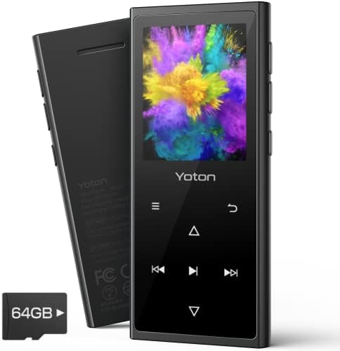 YOTON Lecteur MP3 80 Go, Lecteur Musique MP3 avec écran HD 1,8", Bouton Tactile, Haut-parleurs HD Intégrés, Bluetooth, Radio FM, Podomètre, Enregistreur, Carte TF 64 Go Incluse
 Avis, Fiche Technique et Prix au Maroc