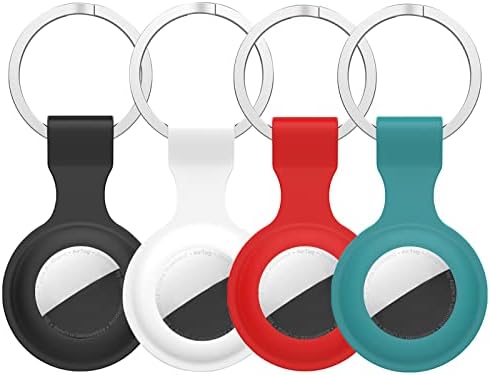 Lot de 4 Étui de Protection pour Airtags, Étui Anti-Rayures Portable pour AirTags, Support de Protection en Silicone AirTags avec Porte-clés, Porte-clés de Protection AirTag (Noir+Blanc+Rouge+Vert)
 Avis, Fiche Technique et Prix au Maroc