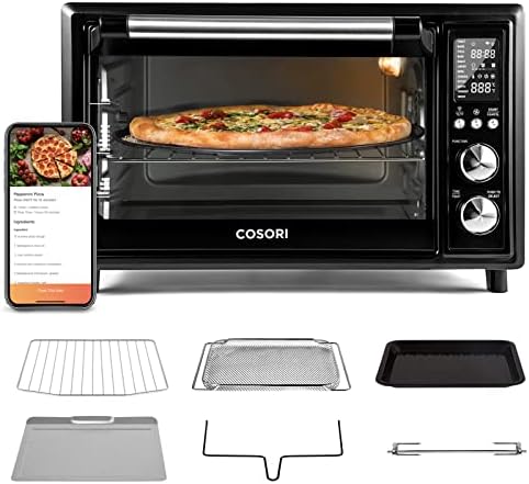 COSORI Friteuse à air grille-pain 12 fonctions, grand déshydrateur intelligent de 30 L, pizza 13", 100 recettes et 6 accessoires inclus, fonctionne avec Alexa CS130-AO, WiFi-Noir
 Avis, Fiche Technique et Prix au Maroc