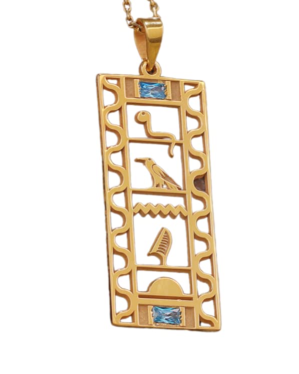 Collier hiéroglyphes en or, pendentif égyptien pour femme, collier avec nom hiéroglyphe égyptien, collier cartouche personnalisé par HStudio (M, argent sterling 925 carats)
Avis,  Fiche Technique et Prix au Maroc