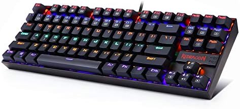 Redragon K552 Mechanical Gaming Keyboard 87 Key Rainbow LED Backlit Wired with Anti-Dust Proof Switches for Windows PC (Black Keyboard, Red Switches) Fiche Technique et Prix au Maroc