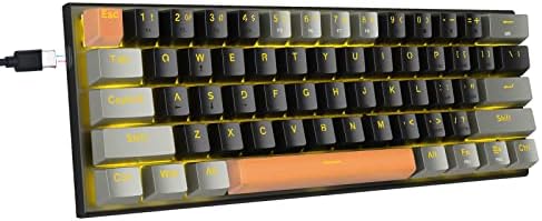 E-YOOSO Clavier mécanique à 60 %, clavier de jeu Z-11 avec interrupteurs bleus rétroéclairés, petit clavier filaire compact, clavier à 60 %, clavier portable à 60 % pour joueur (noir gris)
 Fiche Technique et Prix au Maroc
