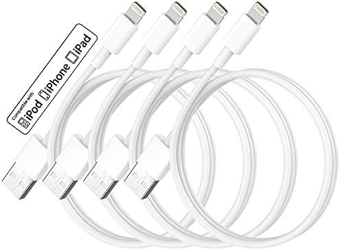 [Apple MFi Certified] Lot de 4 chargeurs iPhone 3 pieds, câble Lightning vers USB 3 pieds, câbles de chargement rapide pour iPhone 14 Pro Max/14/13 Pro/12 Pro/11/XR/Xs/X/8/7/6/iPad Pro/ Air/Mini-3 pieds blanc
 Fiche Technique et Prix au Maroc