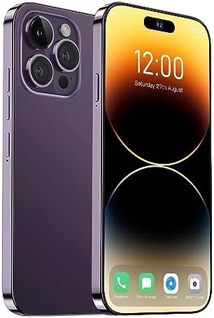 WV LeisureMaster A14pro Max Unlocked Phone, 6+256GB Android 13.0 Smartphone, 6.82-inch HD Screen, Dual SIM, Dual Standby, 6000 mAh Battery, 64MP Camera, 2796 * 1290 Resolution 5g Phone（Purple） Fiche Technique et Prix au Maroc