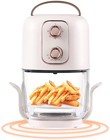 Friteuse à air en verre visible à 360°, friteuse à air de 2,5 Qt, cuisson sans huile et faible en gras, friteuse à air compacte avec minuterie automatique et contrôle de la température, idéale pour 1 à 3 personnes.
 Avis, Fiche Technique et Prix au Maroc
