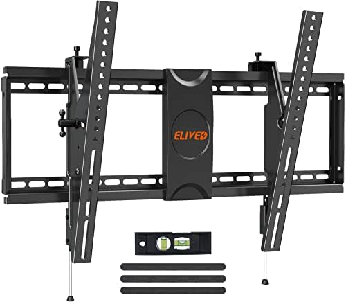 ELIVED TV Wall Mount for Most 37-75 Inch TVs, Holds up to 120 lbs, Leveling Adjustable Tilt TV Mount Fits 8"-24" Studs, Max VESA 600x400mm, Flat Wall Mount Bracket. Fiche Technique et Prix au Maroc