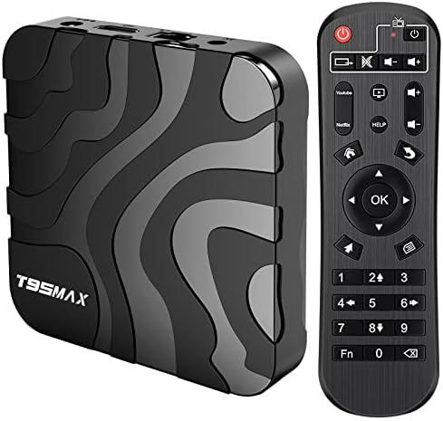 Android TV Box 12.0, T95MAX Android Box 4GB RAM 32GB ROM with Allwinner H618 Quad-Core, 2.4GHz/5.0GHz Dual WiFi 10/100M Ethernet, Support 3D/6K Ultra HD/BT 4.0 Smart TV Box Fiche Technique et Prix au Maroc