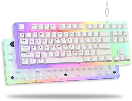 XVX Womier K87 Clavier de jeu mécanique Gateron Switch TKL Clavier remplaçable à chaud Partitionné RVB rétroéclairé Compact 87 touches pour PC PS4 Xbox (interrupteur blanc, rouge)
 Fiche Technique et Prix au Maroc