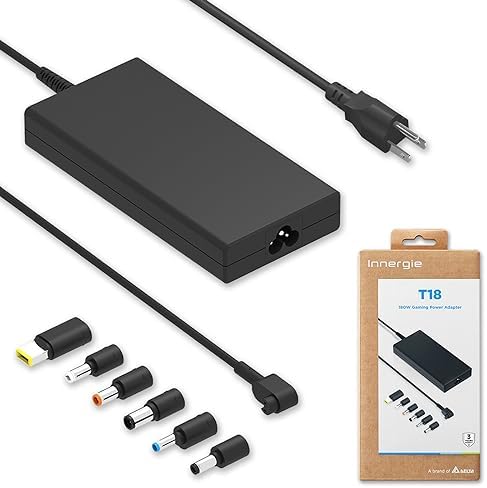 Innergie T18 (180G) 180 W 150 W chargeur universel pour ordinateur portable de jeu adaptateur secteur pour Acer ASUS ROG HP Lenovo MSI 100-240 V entrée AC 19,5 V 9,23 A sortie DC alimentation fabriquée par Delta Electronics
 Fiche Technique et Prix au Maroc