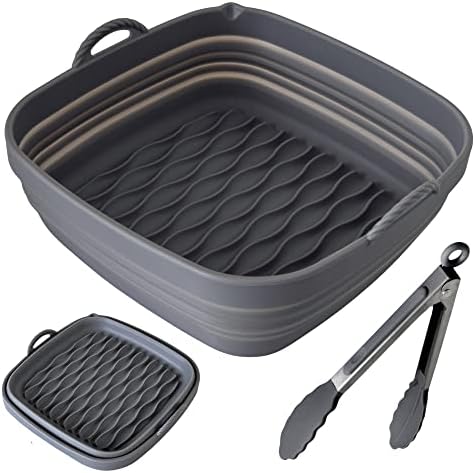Doublures de friteuse à air en silicone réutilisables, doublure de friteuse à air carrée de 8 pouces pour panier de friteuse à air de 5 à 8 Qt avec pinces, pot en silicone pour friteuse à air pliable, accessoires de friteuse à air en silicone antiadhésifs faciles à nettoyer
 Avis, Fiche Technique et Prix au Maroc