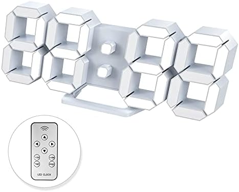 3D Horloge Murale Numérique Led Réveil Lumineux Fonction Sans Bruit Snooze Luminosité Réglable 12/24 Heure Affichage Date/Température Bureau Cuisine Salon Chambre Avec Télécommande Cadeau pour père
 Avis, Fiche Technique et Prix au Maroc