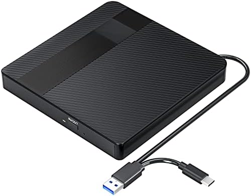 KOKABI Lecteur CD DVD Externe, USB 3.0 Type-C Graveur DVD/CD +/-RW Lecteur, Graveur de CD-ROM Portable Ultra Player, Lecteur de DVD Drives pour Laptop, PC, Mac OS, Window 11/10/8/7/XP/Vista, Linux
 Avis, Fiche Technique et Prix au Maroc