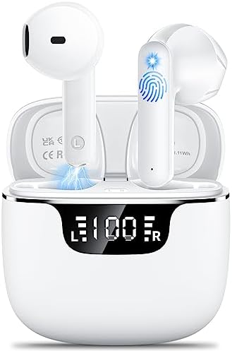 Ecouteurs Bluetooth sans Fil kauguo Ecouteurs Bluetooth 5.3 Écran LED HiFi Son Stéréo Écouteurs sans Fil à Réduction de Bruit ENC 4 Mic 42H Durée Lecture IPX6 Étanche Contrôle Tactile pour iOS Android
 Avis, Fiche Technique et Prix au Maroc