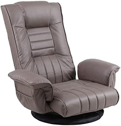 FLOGUOR Chaise de jeu pivotante au sol, canapé de sol pliable réglable à 6 positions avec accoudoirs, support du dossier pour adultes, chaise longue d'intérieur en tissu cuir, canapé paresseux japonais 6066CO
 Fiche Technique et Prix au Maroc