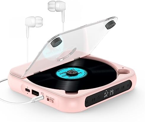 KOVCDVI Lecteur CD Portable avec Bluetooth et Batterie Rechargeable 1200mAh Lecteurs CD avec Écouteurs Prend en Charge la Lecture USB et AUX répétition A-B Fonction de mémoire Rose
 Avis, Fiche Technique et Prix au Maroc