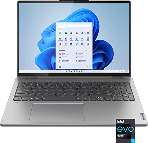Lenovo Yoga 7i 2-en-1 16" 2,5K Écran tactile Premium Ordinateur portable | Plateforme Intel Evo - Core i7-1260P | Clavier rétroéclairé | Empreinte digitale | Windows 11 (Gris, 16 Go de RAM | 512 Go SSD)
 Fiche Technique et Prix au Maroc