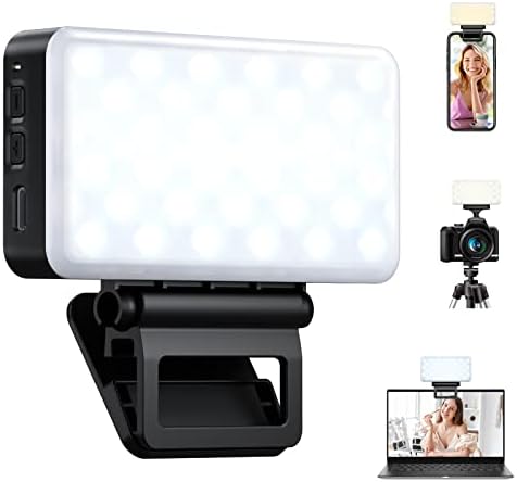 Lampe de téléphone portable pour selfies et création de contenu – Lampe vidéo LED légère avec batterie 3000 mAh, 3 options de montage, clip d'éclairage pour téléphone, idéale pour Tiktok, diffusion en direct, réunions Zoom
 Fiche Technique et Prix au Maroc