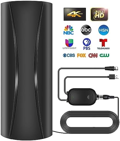 680+ Miles Range TV Antenna,Digital TV Antenna Indoor with Amplifier and Signal Booster, Portable HD Antenna for TV Indoor Outdoor for Smart TV and Old TVs - 36ft Coax Cable - Support 4K 1080p Fiche Technique et Prix au Maroc