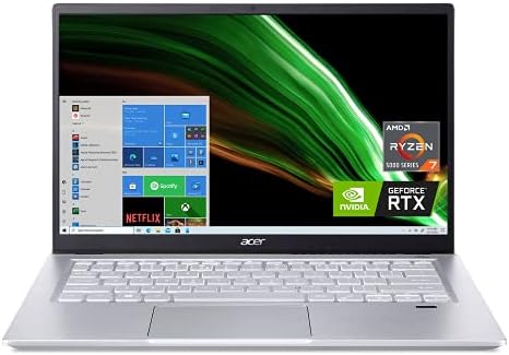 Ordinateur portable créateur Acer Swift X SFX14-41G-R1S6 |  14" Full HD 100 % sRGB | AMD Ryzen 7 5800U | GPU NVIDIA RTX 3050Ti | 16 Go LPDDR4X | SSD 512 Go | Wi-Fi 6 | Ko rétroéclairé | Amazon Alexa | Windows 10 Famille
 Fiche Technique et Prix au Maroc