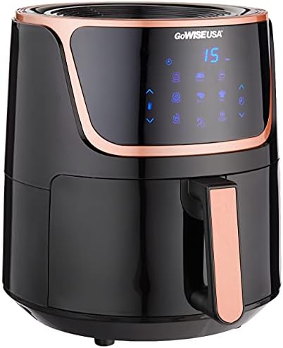 GoWISE USA GW22955 Friteuse électrique à air de 7 litres avec déshydrateur et 3 supports empilables, écran tactile numérique avec 8 fonctions + recettes, 7 litres, noir/cuivre
 Avis, Fiche Technique et Prix au Maroc