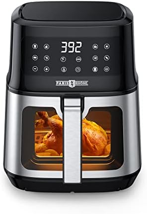 Friteuse à air, PARIS RHÔNE 5,3 QT avec fenêtre de visualisation et panier antiadhésif recouvert de céramique, grand four à friteuse à air avec fonctions 8 en 1, commande à une touche, PAS de préchauffage, avec plateau amovible, facile à nettoyer
 Avis, Fiche Technique et Prix au Maroc