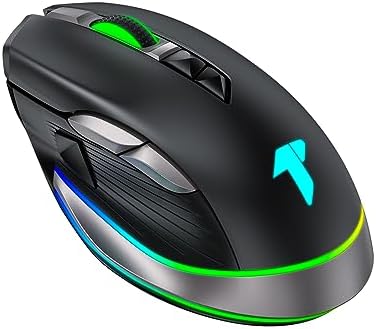 TECURS Souris de jeu sans fil, 12 000 DPI, double mode filaire et sans fil, souris de jeu RVB rechargeable avec boutons latéraux, 9 boutons programmables pour ordinateur/PC/ordinateur portable
 Fiche Technique et Prix au Maroc