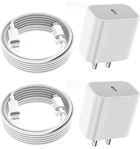 Chargeur ultra rapide pour iPhone 14 13 12, [MFi Certified] Câble Lightning de 1,8 m 20 W PD USB C Chargeur mural Lot de 2 blocs de charge rapide pour iPhone Compatible iPhone 14/14 Pro Max/13/13Pro/12/12 Pro/11/XS Max/8P
 Fiche Technique et Prix au Maroc