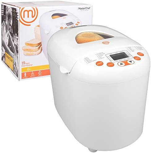 Machine à pain MasterChef - Machine programmable de 2 livres avec 19 réglages et minuterie de 13 heures - Croûte automatique à 3 modes, Baker Healthy Fresh sans gluten, pain de blé entier, guide de recettes GRATUIT, cadeau de vacances
 Avis, Fiche Technique et Prix au Maroc