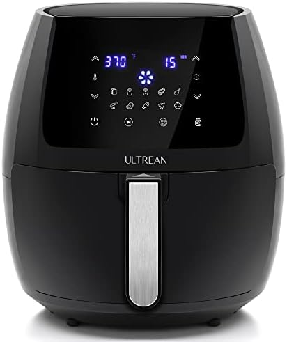 Friteuse à air ULTREAN de 5,8 litres, grande friteuse électrique à air chaud de taille familiale, cuisinière sans huile avec 10 préréglages, écran tactile LCD numérique, panier antiadhésif, 1700 W, liste UL (noir)
 Avis, Fiche Technique et Prix au Maroc