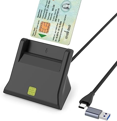 Lecteur Carte Identité Belge - Lecteur Carte Conducteur Chronotachygraphe - Lecteur de Carte à Puce USB Digital Signature - Lecteur de Carte SIM, pour Windows XP/Vista/7/8/10/11
 Avis, Fiche Technique et Prix au Maroc