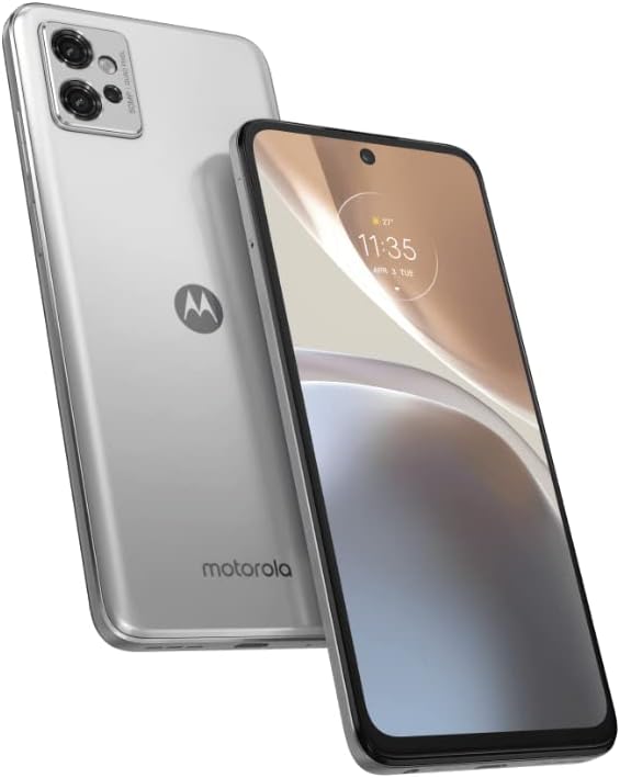 Motorola Moto G32 4G LTE 128 Go + 4 Go débloqué dans le monde entier (uniquement sur le marché Tmobile/Metro/Mint/Tello USA) triple caméra 50 MP + (chargeur de voiture rapide) (argent satiné)
 Fiche Technique et Prix au Maroc