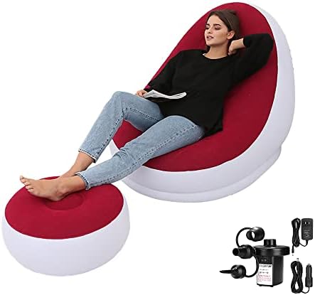 PLKO Chaise gonflable avec pompe à air domestique, chaise longue gonflable pour salon intérieur, chambre à coucher, salle de lecture, bureau, balcon, voyage en plein air, camping, pique-nique, néo (rouge et blanc)
Avis,  Fiche Technique et Prix au Maroc