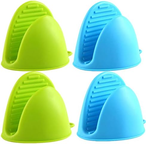 AORTDES Gants de cuisine en silicone avec pinces de cuisson – Protège-doigts pour cuisine, cuisine, pâtisserie, barbecue – Gants résistants à la chaleur, 2 paires (bleu et vert)
 Avis, Fiche Technique et Prix au Maroc