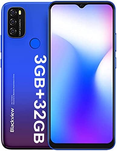 Blackview Téléphone portable débloqué A70 (2022) 3 Go + 32 Go/SD 128 Go Android 11, batterie massive de 5380 mAh, smartphone Octa Core, 4G double SIM, déverrouillage du visage et empreintes digitales, 6,5" FHD + grand écran
 Fiche Technique et Prix au Maroc