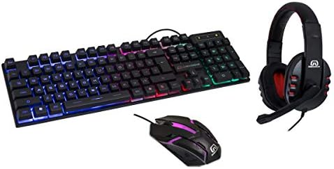Kit combiné d'accessoires de jeu pour PC RVB – Clavier de jeu et souris de jeu – Clavier USB anti-éclaboussures, souris optique filaire à 3 boutons, casque de jeu stéréo
 Fiche Technique et Prix au Maroc