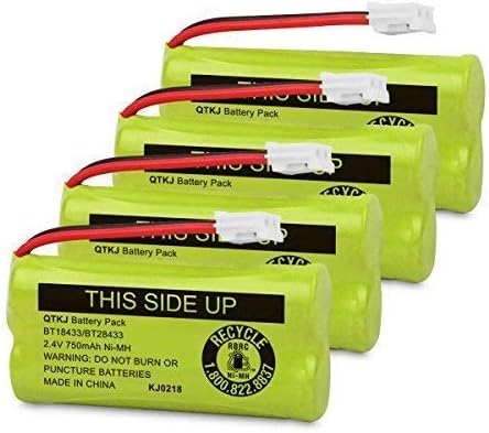 QTKJ BT184342 BT284342 BT18433 BT28433 BT-1011 BT-8300 Batterie de téléphone sans fil pour AT&T CL80109 CL81109 Vtech CS6209 CS6219 CS6229 DS6301 DS6151 DS6101 BT-1018 BT-1022 Uniden DCX400 Combiné (lot de 4)
 Fiche Technique et Prix au Maroc