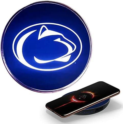 Chargeur sans fil Qi de Penn State University avec logo Nittany Lions illuminé et banque d'alimentation intégrée Chargeur de téléphone sans fil 100 % portable sous licence officielle Collegiate
 Fiche Technique et Prix au Maroc