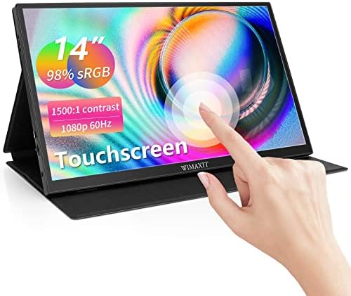 WIMAXIT Moniteur tactile portable 14" 1920 x 1080p Full HD Support Vesa 98 % sRGB Compatible avec ordinateur portable/PC/console de jeu via HDMI/USB-C/audio 3,5 mm avec support de couverture
 Fiche Technique et Prix au Maroc