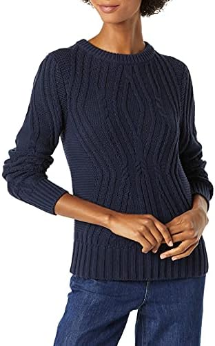 Amazon Essentials Pull torsadé à col rond 100 % coton pour femme
 Fiche Technique et Prix au Maroc