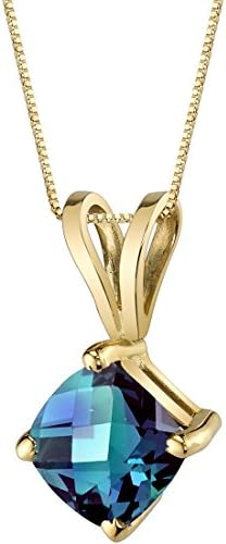 Peora Created Pendentif alexandrite en or jaune 14 carats, taille coussin changeant de couleur, 6 mm, 1 carat
Avis,  Fiche Technique et Prix au Maroc