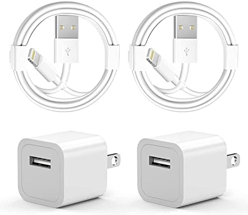 Chargeur iPhone [Apple MFi Certified]Lot de 2 câbles Lightning de 1,8 m de long, charge rapide, synchronisation des données, bloc de chargeur mural USB 5 W, adaptateur de prise de voyage pour iPhone 14 13 12 11 XS XR X 8 7 6 iPad AirPods
 Fiche Technique et Prix au Maroc