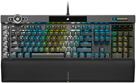 Corsair K100 RGB Clavier de jeu mécanique filaire – Commutateurs de vitesse Cherry MX – Touches PBT double prise – Compatible Elgato Stream Deck et iCUE – Disposition QWERTY NA – Noir, Argent
 Fiche Technique et Prix au Maroc