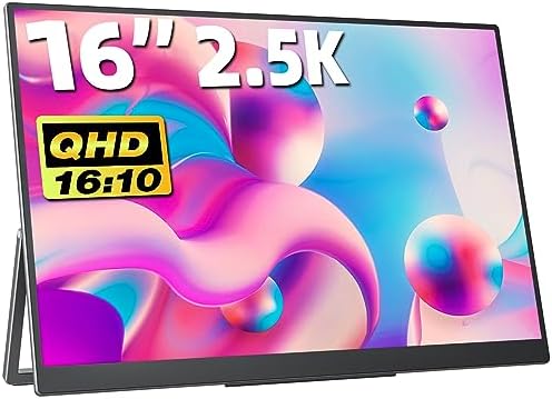 Moniteur portable Upperizon 16 pouces 2,5K 2560 × 1600 16:10 100 % sRGB Moniteur de voyage HDMI USB-C Moniteur portable pour ordinateur portable MacBook PC Surface Xbox Switch PS5 avec béquille VESA
 Fiche Technique et Prix au Maroc