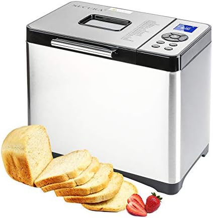 Machine à pain Secura 2,2 lb en acier inoxydable, grille-pain 650 W, multi-usage programmable, 19 paramètres de menu pour boulangerie domestique (argent)
 Avis, Fiche Technique et Prix au Maroc
