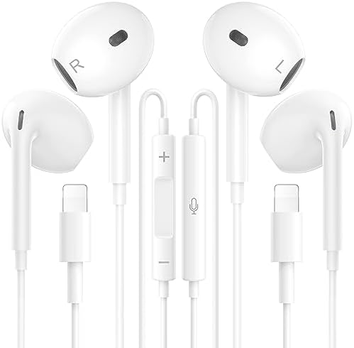 2 Pack Ecouteurs Intra-Auriculaires pour iPhone,[Certifiés MFi] filaire Ecouteur Lighning HiFi Stéréo avec Micro et Contrôle du Volume Plug and Play Compatibles avec iPhone 14/13/12/SE/11/XR/8/7
 Avis, Fiche Technique et Prix au Maroc