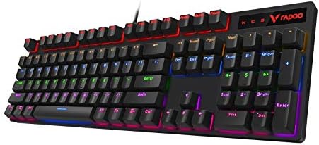 Rapoo V500PRO Clavier de jeu mécanique avec design ergonomique pleine grandeur, rétroéclairage LED, interrupteur noir-bleu
Avis,  Fiche Technique et Prix au Maroc