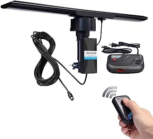 HD TV Antenna, ROCAM Amplified Outdoor Digital TV Antenna High Definition 150 Miles Long Range and 360 Degree Rotation – UHF/VHF/FM 1080P Channels Wireless Remote Control Supports 2 TVs Fiche Technique et Prix au Maroc